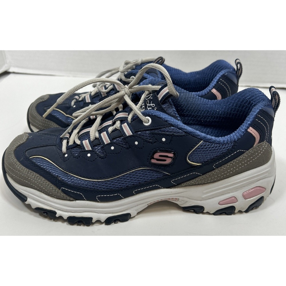 Skechers D'Lites Air Cooled Slip Ins Sneakers Women's 9.5 Blue Pink